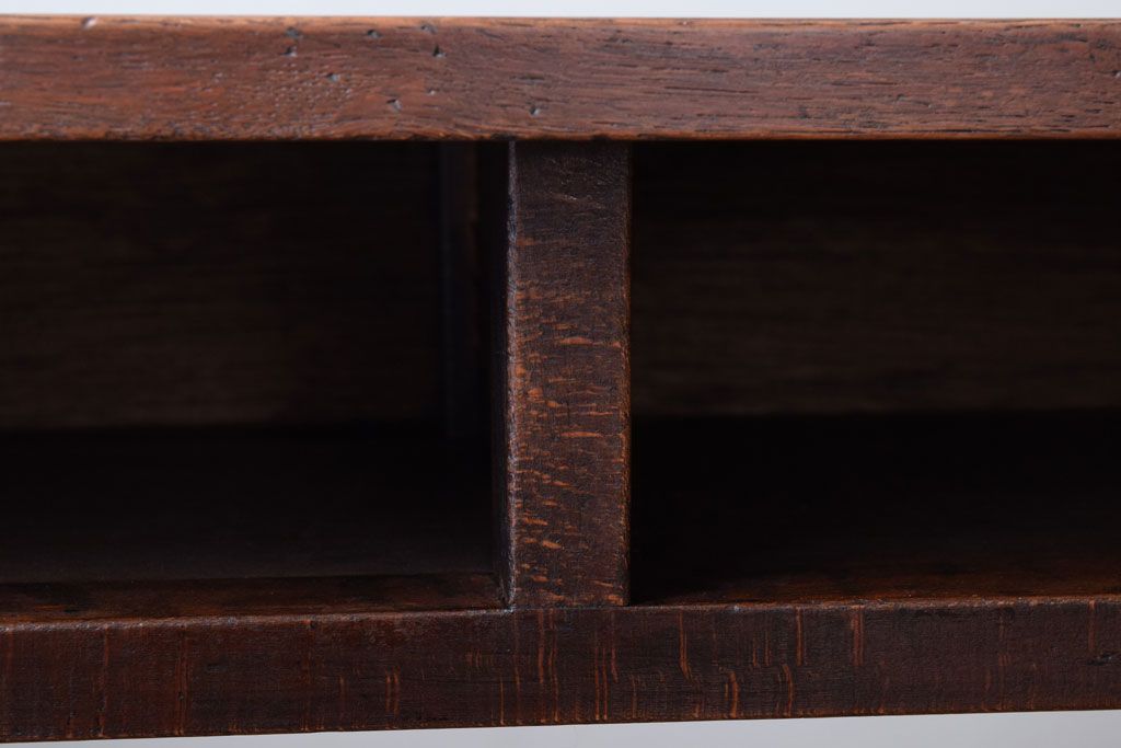 レトロ家具　昭和レトロ　シンプル!古い木の横長平机(3)(コンソールテーブル)