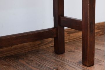 レトロ家具　昭和レトロ　シンプル!古い木の横長平机(3)(コンソールテーブル)