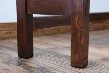 レトロ家具　昭和レトロ　シンプル!古い木の横長平机(3)(コンソールテーブル)