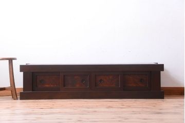 アンティーク家具　和製アンティーク　五尺　大正〜明治期の古いローボード(水屋箪笥、テレビ台、キャビネット、収納棚)