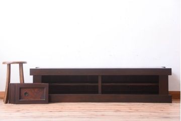 アンティーク家具　和製アンティーク　五尺　大正〜明治期の古いローボード(水屋箪笥、テレビ台、キャビネット、収納棚)