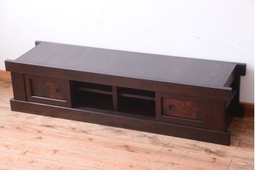 アンティーク家具　和製アンティーク　五尺　大正〜明治期の古いローボード(水屋箪笥、テレビ台、キャビネット、収納棚)