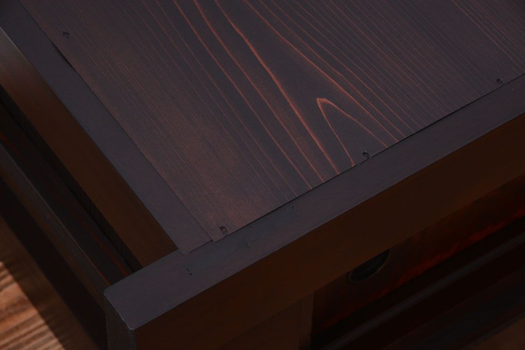 アンティーク家具　和製アンティーク　五尺　大正〜明治期の古いローボード(水屋箪笥、テレビ台、キャビネット、収納棚)