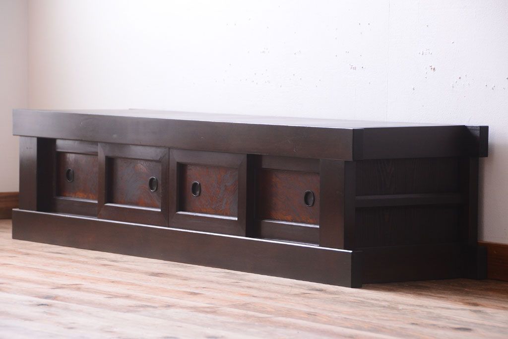 アンティーク家具　和製アンティーク　五尺　大正〜明治期の古いローボード(水屋箪笥、テレビ台、キャビネット、収納棚)