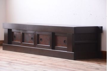 アンティーク家具　和製アンティーク　五尺　大正〜明治期の古いローボード(水屋箪笥、テレビ台、キャビネット、収納棚)