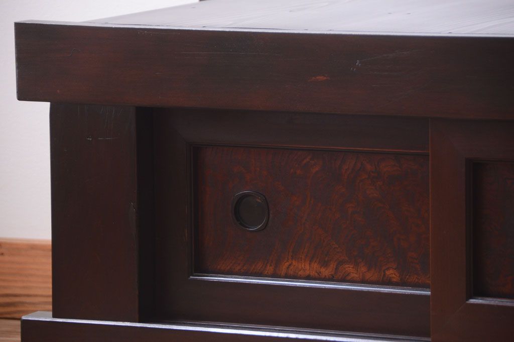 アンティーク家具　和製アンティーク　五尺　大正〜明治期の古いローボード(水屋箪笥、テレビ台、キャビネット、収納棚)