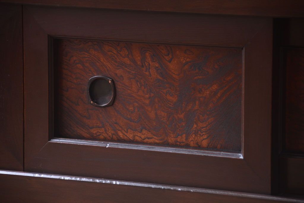 アンティーク家具　和製アンティーク　五尺　大正〜明治期の古いローボード(水屋箪笥、テレビ台、キャビネット、収納棚)