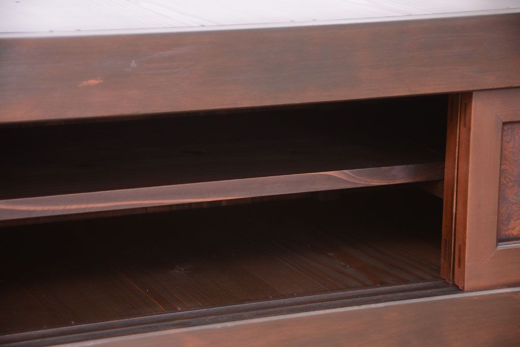 アンティーク家具　和製アンティーク　五尺　大正〜明治期の古いローボード(水屋箪笥、テレビ台、キャビネット、収納棚)