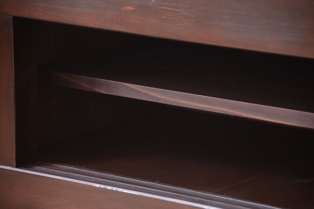 アンティーク家具　和製アンティーク　五尺　大正〜明治期の古いローボード(水屋箪笥、テレビ台、キャビネット、収納棚)