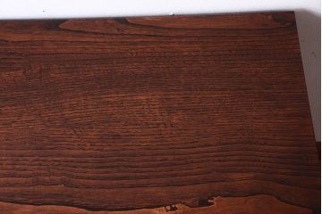 レトロ家具　昭和レトロ　古い木のモールガラス戸収納棚(サイドキャビネット)