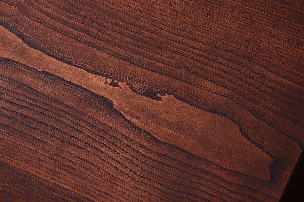 レトロ家具　昭和レトロ　古い木のモールガラス戸収納棚(サイドキャビネット)