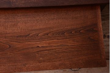 レトロ家具　昭和レトロ　古い木のモールガラス戸収納棚(サイドキャビネット)