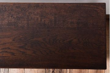 レトロ家具　昭和レトロ　古い木のシンプルな横長平机(コンソールテーブル)