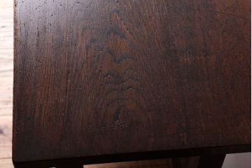 レトロ家具　昭和レトロ　古い木のシンプルな横長平机(コンソールテーブル)