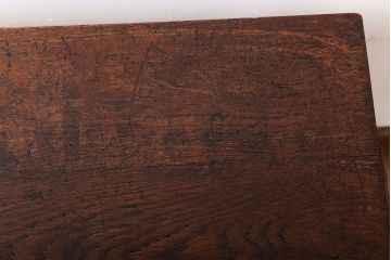 レトロ家具　昭和レトロ　古い木のシンプルな横長平机(コンソールテーブル)