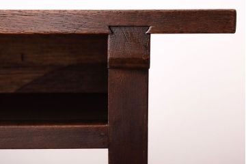 レトロ家具　昭和レトロ　古い木のシンプルな横長平机(コンソールテーブル)