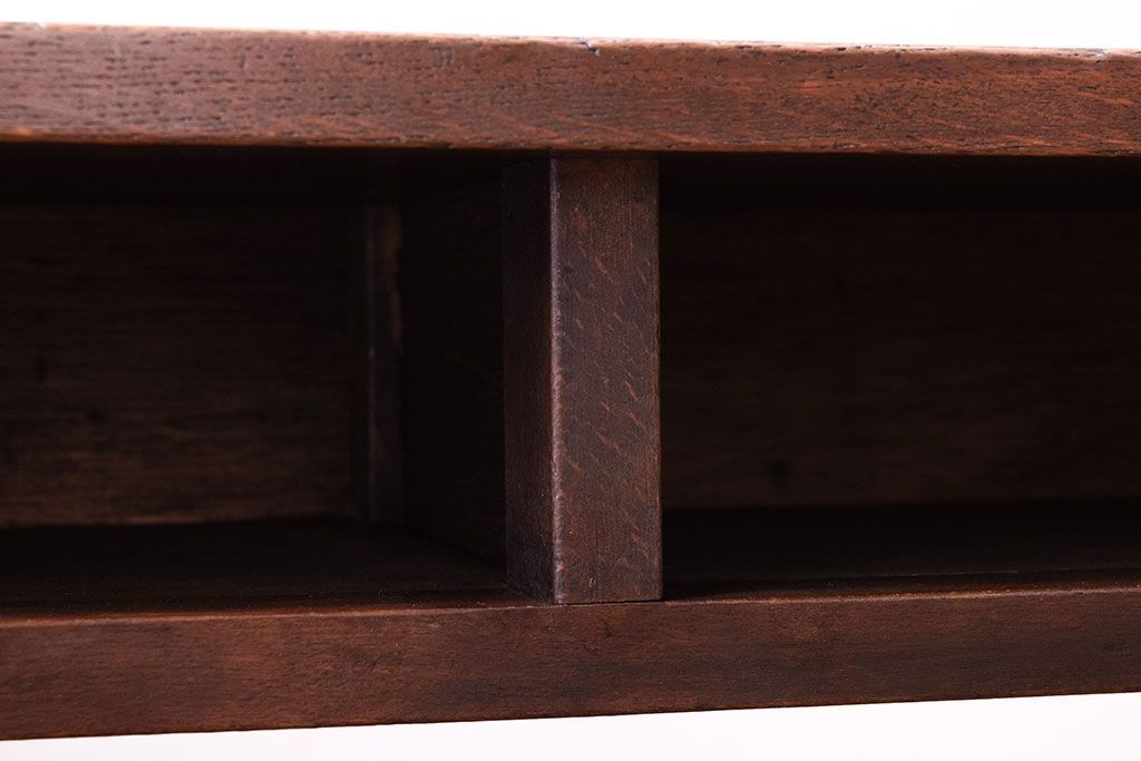 レトロ家具　昭和レトロ　古い木のシンプルな横長平机(コンソールテーブル)