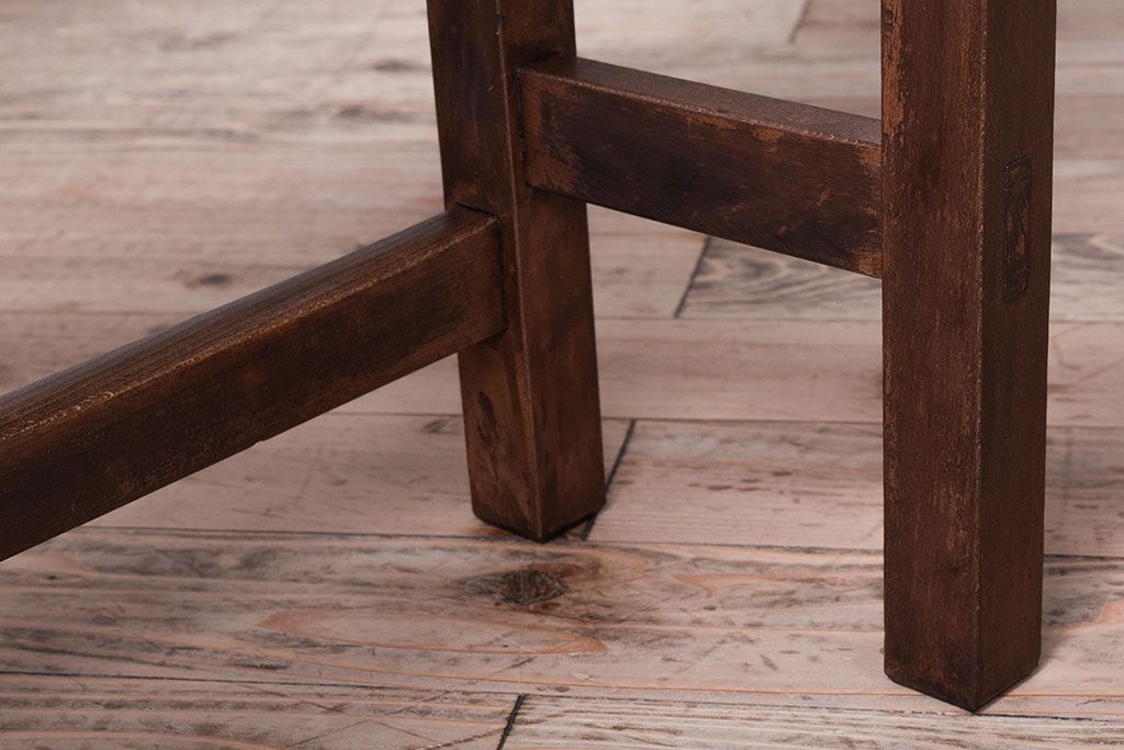 レトロ家具　昭和レトロ　古い木のシンプルな横長平机(コンソールテーブル)