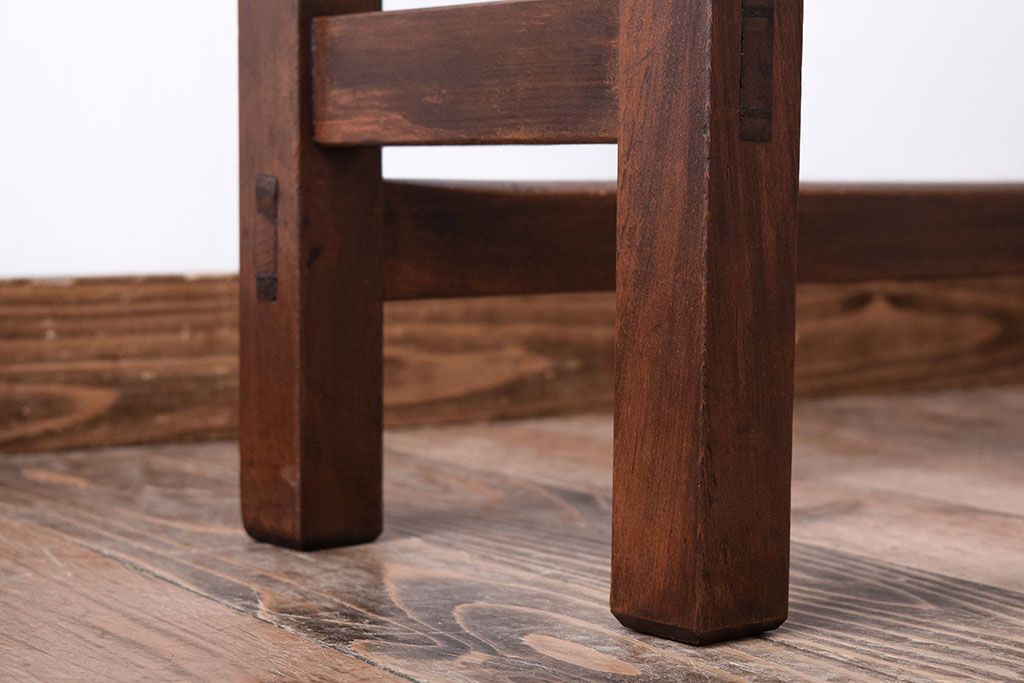 レトロ家具　昭和レトロ　古い木のシンプルな横長平机(コンソールテーブル)