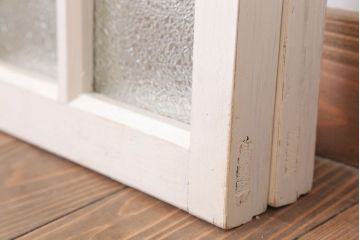 ペイント　ダイヤガラス入りの引き戸2枚セット(窓)