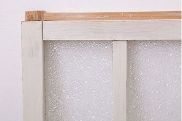 ペイント　ダイヤガラス入りの引き戸2枚セット(窓)