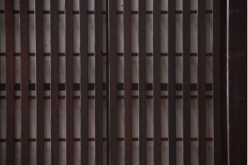 古民具・骨董　裏障子付き!すりガラス帯のアンティーク格子戸