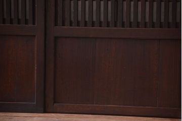 古民具・骨董　裏障子付き!すりガラス帯のアンティーク格子戸