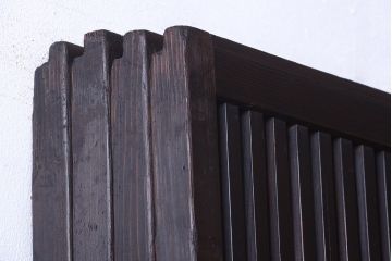 古民具・骨董　裏障子付き!すりガラス帯のアンティーク格子戸