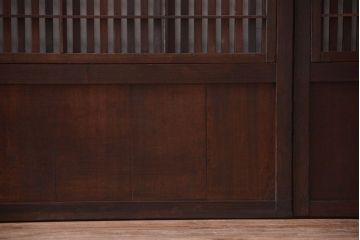 古民具・骨董　裏障子付き!すりガラス帯のアンティーク格子戸