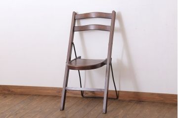 アンティーク家具　イギリスアンティーク　シンプルな折りたたみ椅子(フォールディングチェア)
