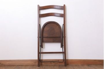 アンティーク家具　イギリスアンティーク　シンプルな折りたたみ椅子(フォールディングチェア)