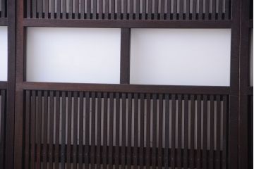 和製アンティーク　総欅材!最高級格子戸(引き戸、建具)4枚セット
