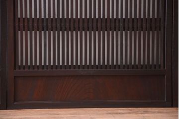 和製アンティーク　総欅材!最高級格子戸(引き戸、建具)4枚セット