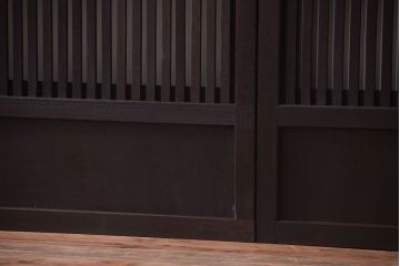 和製アンティーク　総欅材!最高級格子戸(引き戸、建具)4枚セット