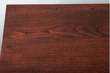 アンティーク家具　アンティーク　モールガラス入り!ダークグレーペイントのサイドキャビネット(収納棚)