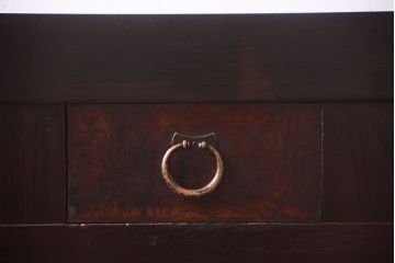 アンティーク家具　和製アンティーク　五尺　銀モールガラス入りの明治〜大正期ローボード(水屋箪笥、テレビ台、キャビネット、収納棚)