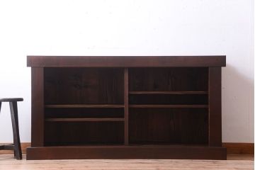 アンティーク家具　古民具・骨董　五尺　横桟戸の古い高級水屋箪笥ローボード(リビングボード・テレビボード)