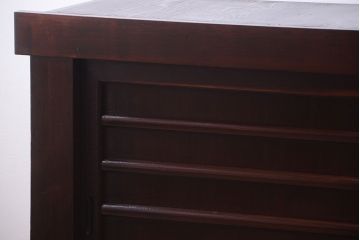 アンティーク家具　古民具・骨董　五尺　横桟戸の古い高級水屋箪笥ローボード(リビングボード・テレビボード)