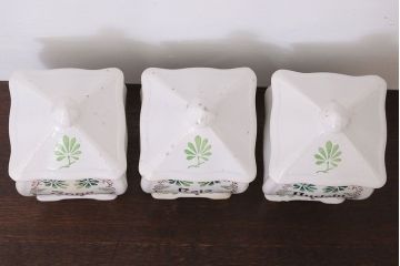アンティーク雑貨　ドイツビンテージ　キャ二スター3個セット(小物入れ、洋食器、蓋付保存容器、ヴィンテージ)(R-021963)