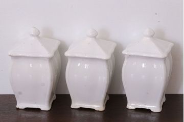アンティーク雑貨　ドイツビンテージ　キャ二スター3個セット(小物入れ、洋食器、蓋付保存容器、ヴィンテージ)(R-021963)