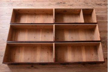 アンティーク家具　古民具・骨董　欅材と檜材!和モダンスタイルの収納箪笥サイドボード(水屋箪笥)