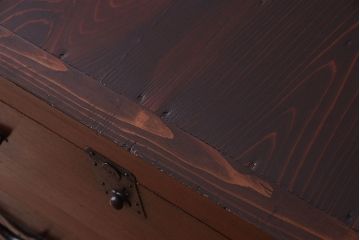 アンティーク家具　古民具・骨董　欅材と檜材!和モダンスタイルの収納箪笥サイドボード(水屋箪笥)