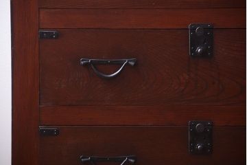 アンティーク家具　古民具・骨董　欅材と檜材!和モダンスタイルの収納箪笥サイドボード(水屋箪笥)