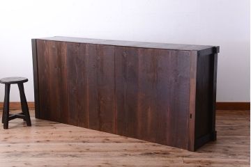 アンティーク家具　古民具・骨董　欅材と檜材!和モダンスタイルの収納箪笥サイドボード(水屋箪笥)