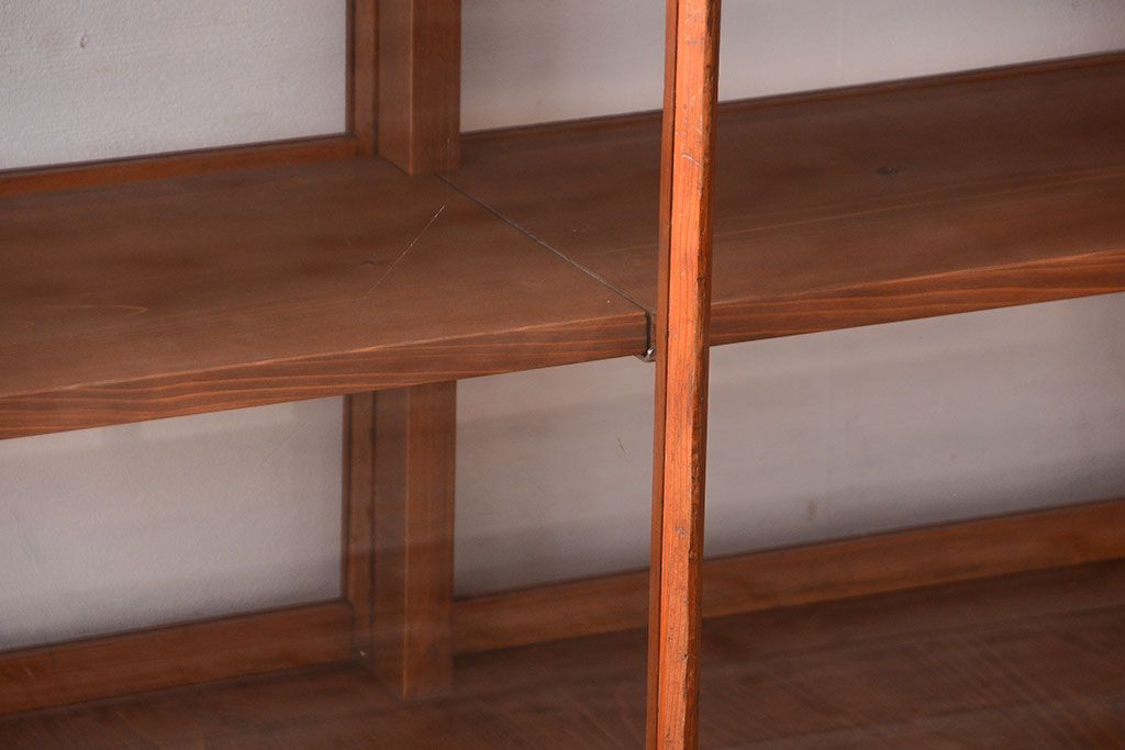 アンティーク家具　アンティーク　古い木のシンプルで上品なガラスケース