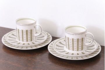 イギリスビンテージ　Susie Cooper(スージークーパー)　トリオ2客セット(洋食器)