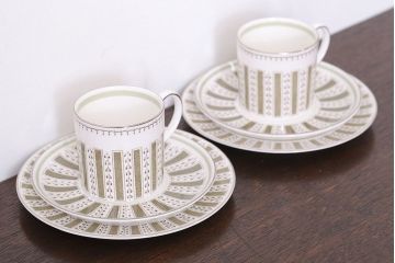 イギリスビンテージ　Susie Cooper(スージークーパー)　トリオ2客セット(洋食器)
