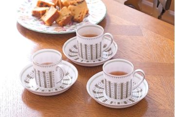 イギリスビンテージ　Susie Cooper(スージークーパー)　カップ&ソーサー2客セット(洋食器)