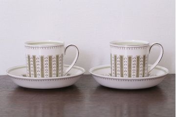 イギリスビンテージ　Susie Cooper(スージークーパー)　カップ&ソーサー2客セット(洋食器)