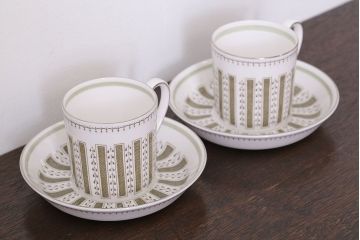 イギリスビンテージ　Susie Cooper(スージークーパー)　カップ&ソーサー2客セット(洋食器)